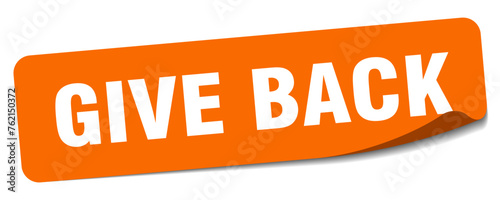 give back sticker. give back label