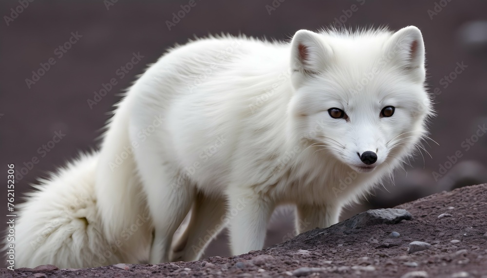 An Arctic Fox With Its Whiskers Drooping With Exha
