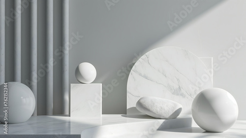 White eggs rest in serene room with modern interior design photo