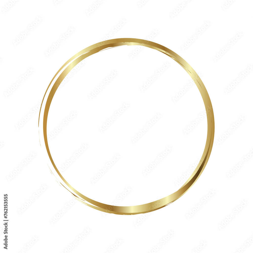 Gold circle frame. Line round, geometric Gold circle frame. Line round, geometric