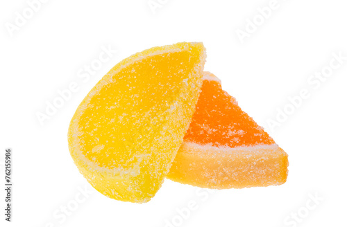 jelly fruit slices isolated
