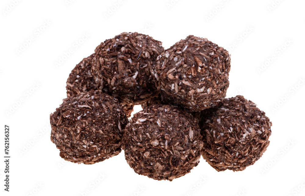 chocolate truffle with nut isolated