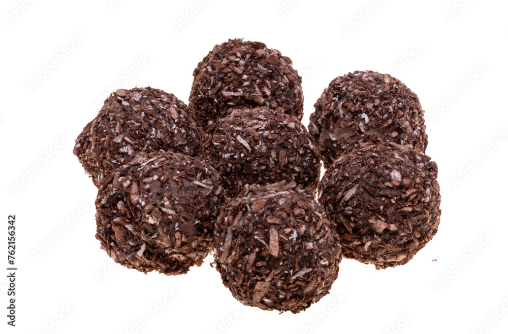 chocolate truffle with nut isolated chocolate truffle with nut isolated