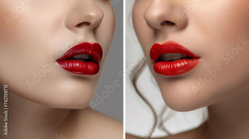 Permanent makeup woman lips