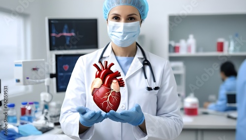 doctor holding a red heart 