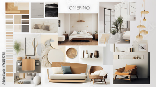 Curate set of interior design moodboards  photo
