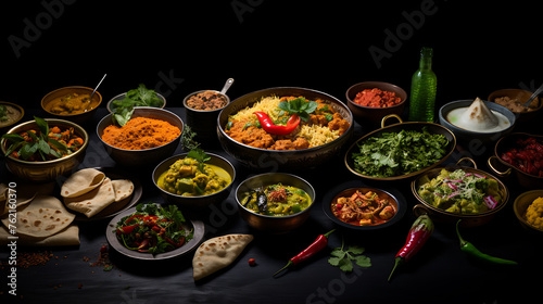 vegetables on a black plate