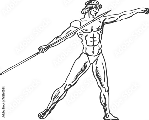 Silhouette Athletes of the Olympic Games of Ancient Greece, Vector