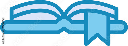 Open Book with Bookmark Vector Icon