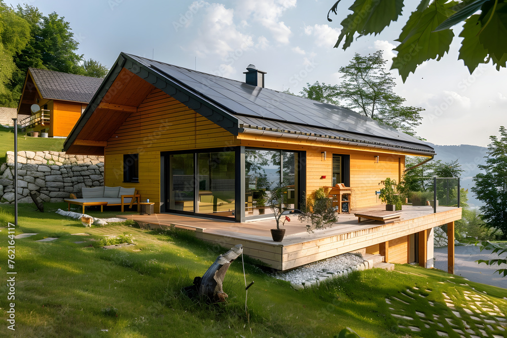 Rustikales Holzhaus: Idyllisches Blockhaus in natürlicher Umgebung