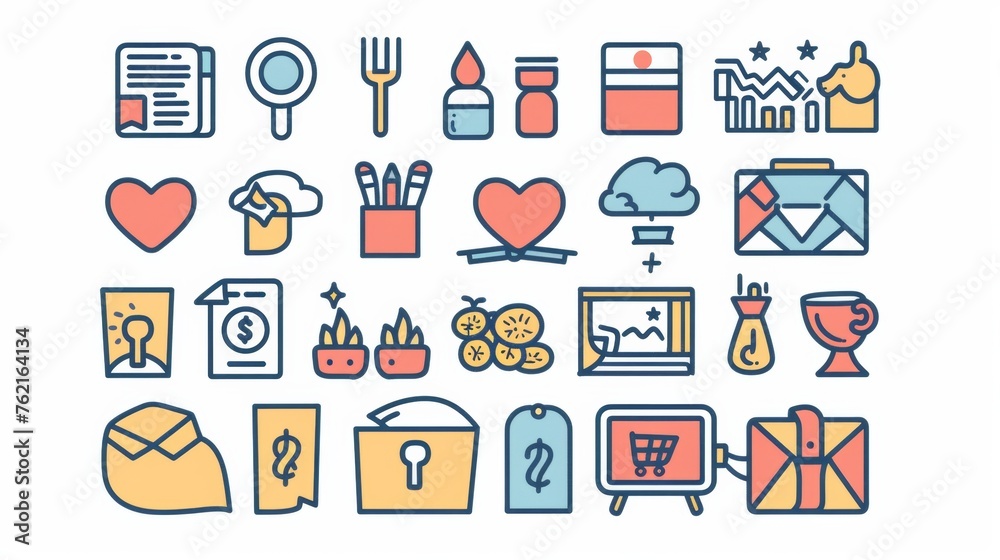 Set of donation icons and characters with flat design style and minimal modern illustration. Set of donation icons and characters with flat design style and minimal modern illustration.