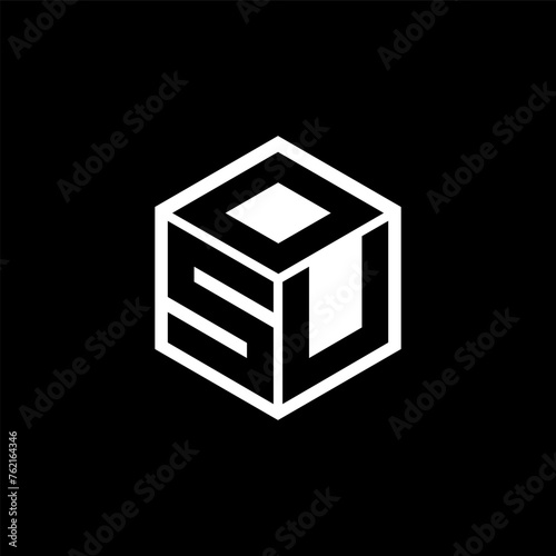 SUO letter logo design with black background in illustrator. Vector logo, calligraphy designs for logo, Poster, Invitation, etc. photo