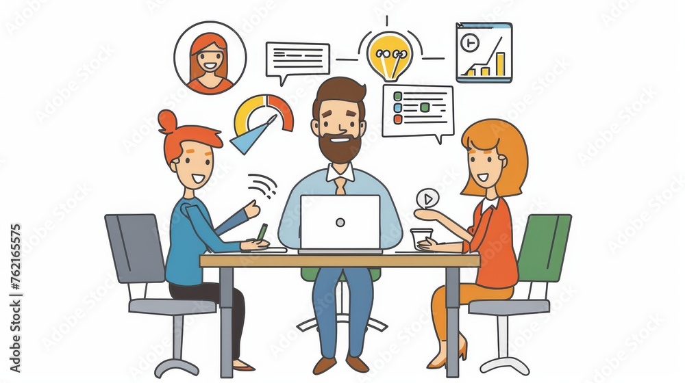 Business partners videoconferencing. Flat design style modern illustration. Business partners videoconferencing. Flat design style modern illustration.