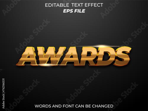 awards text effect, font editable, typography, 3d text. vector template