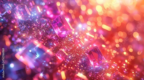 This image is an overlay modern effect of crystal rainbow light flares. Diamond prism sparkles with optical iridescent refraction texture. Abstract gem streak filter design. 3D realistic galaxy