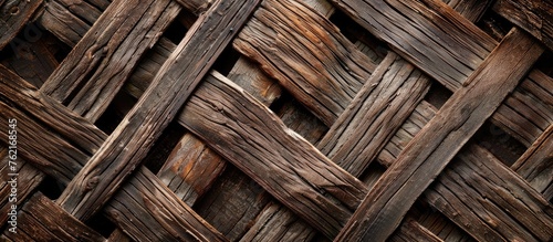 Top-down perspective of wooden wicker texture background.