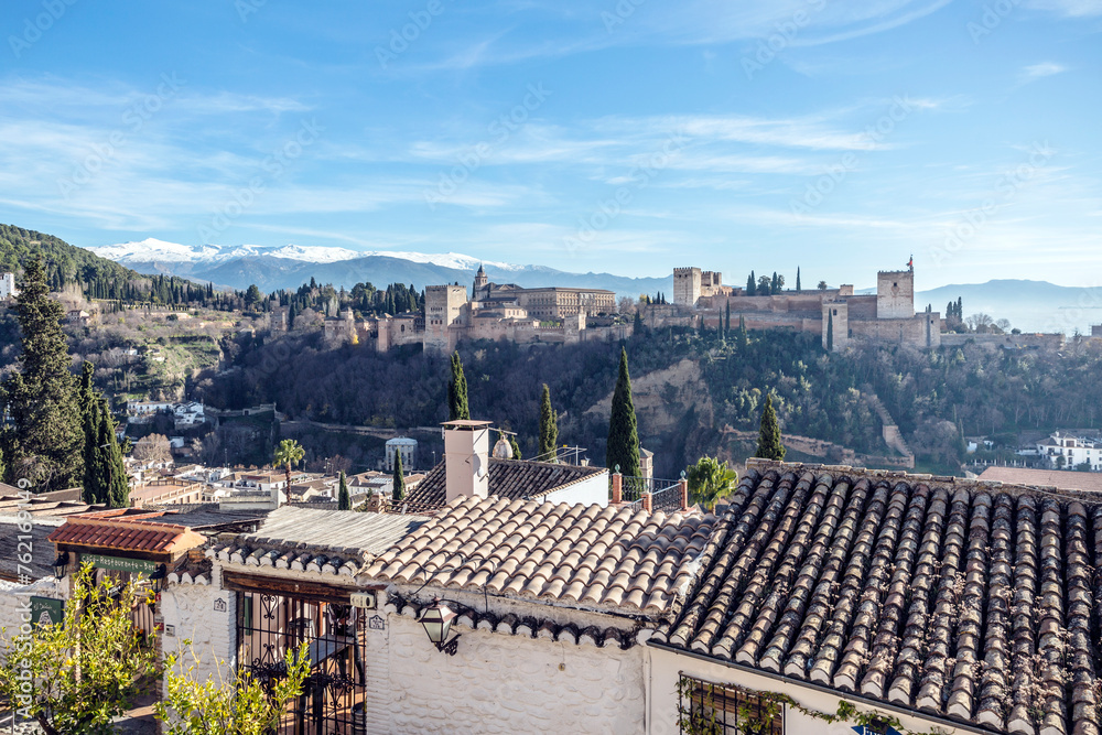 The View of Alhambra from Albaizin, Andalucia, Spain