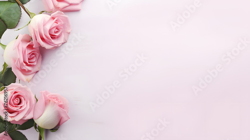 Wallpaper Mural Pink roses on pink background copy space for text, Generative Ai  Torontodigital.ca