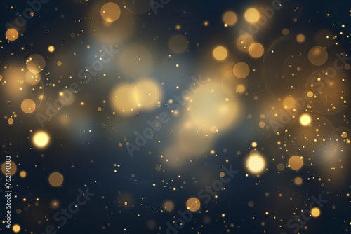Abstract background with gold particles, Bokeh golden sparkles, dark background, holiday background, glittering confetti