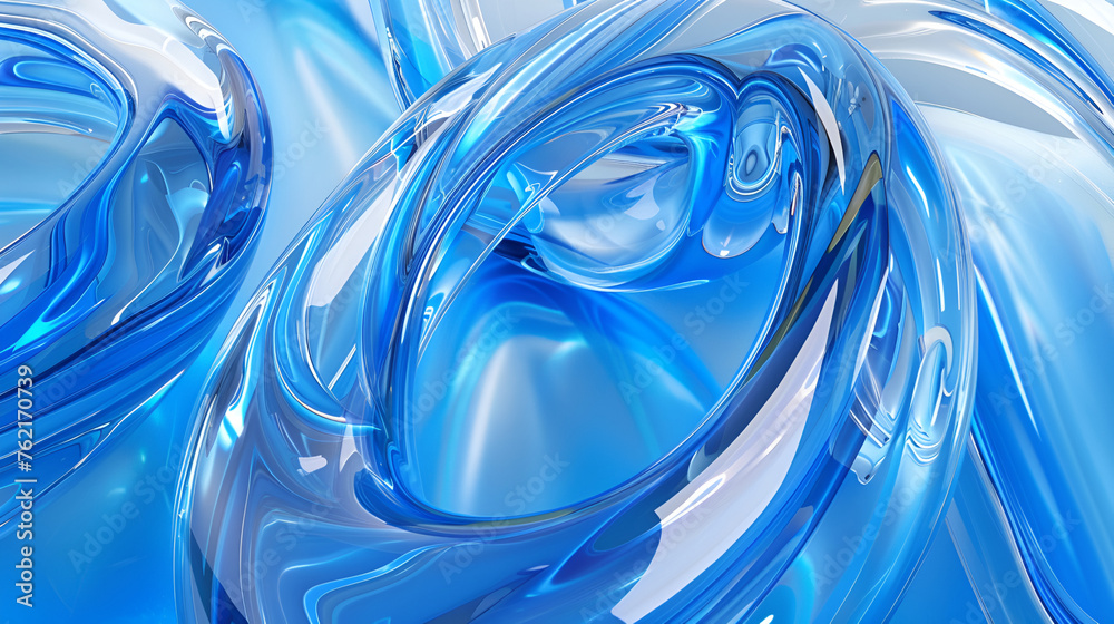 Abstract blue wavy liquid background conveying fluidity, cleanliness, or water related concepts, suitable for various design purposes
