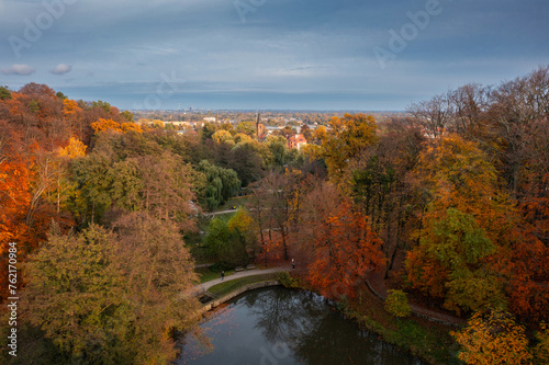 Beautiful autumn in the park of Gdansk Orunia. Poland