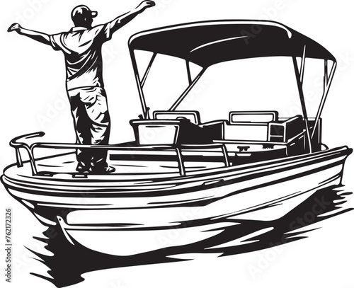 dancing on Pontoon boat silhouette vector