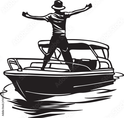 dancing on Pontoon boat silhouette vector