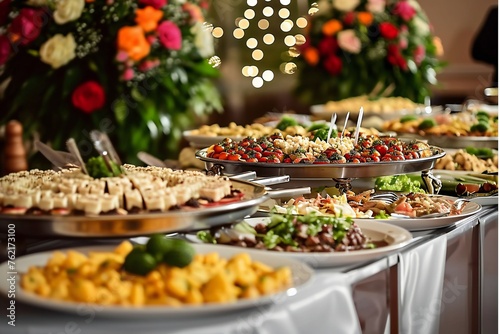 Food Presentation at Event Buffet Table