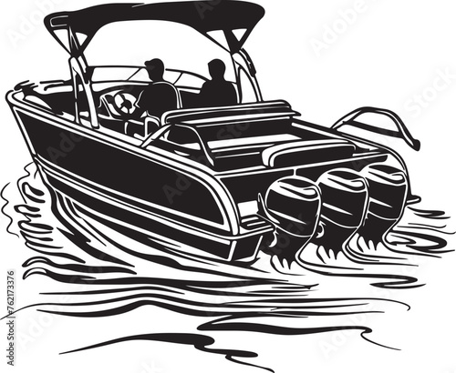 pontoon boating pontoon boat silhouette vector
