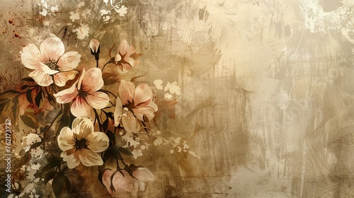 Background of vintage floral art photo