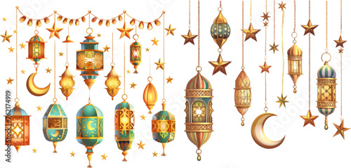 Arabic traditional Ramadan Kareem eastern lanterns garland © Mark