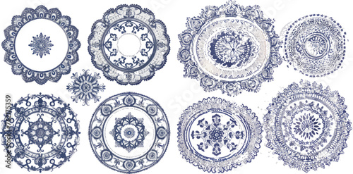 Round napkins, ornate circle lace doily wedding table decoration