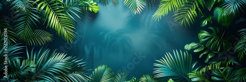Lush Tropical Backdrop: Vibrant green foliage creates a vibrant and refreshing scene. © Iryna