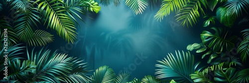 Lush Tropical Backdrop  Vibrant green foliage creates a vibrant and refreshing scene.