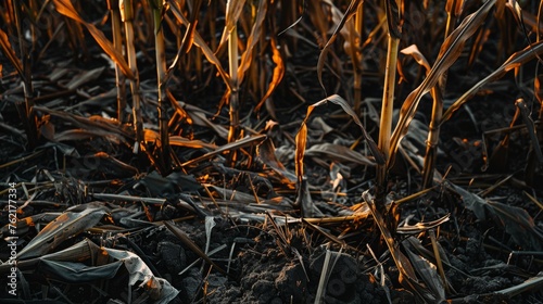 Dryness destroying the cultivated plants photo