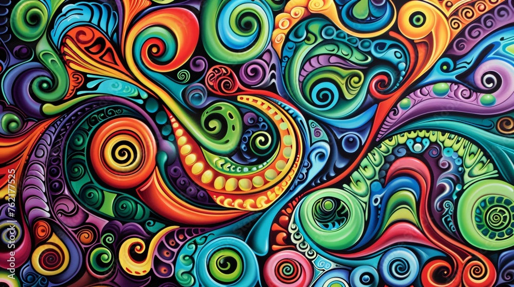 A vibrant and colorful background filled with intricate patterns