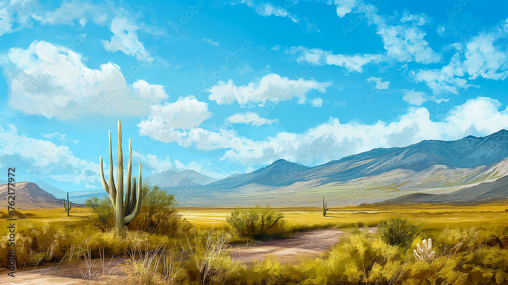 Computer generated illustration of beautiful landscape of Mexico. Computer generated illustration of beautiful landscape of Mexico.