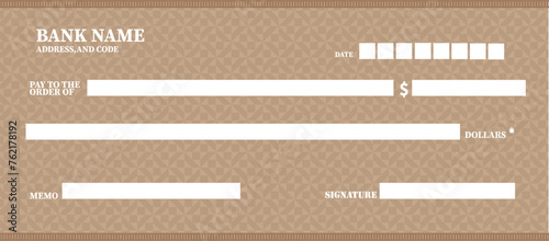 Bank cheque vector template New design 