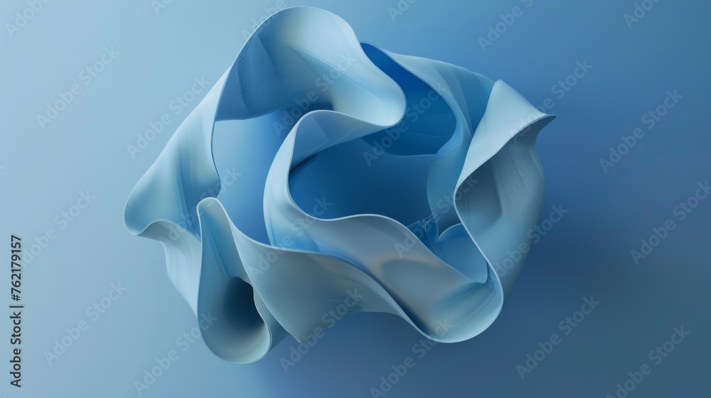 Abstract shape against blue background