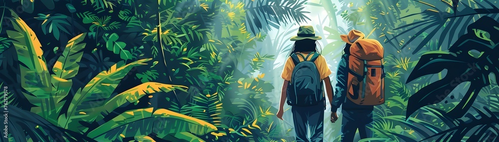 Intrepid Naturalists Embark on a Captivating Biodiversity Adventure in the Lush Tropical Jungle