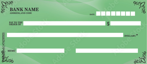Bank cheque vector template New design 
