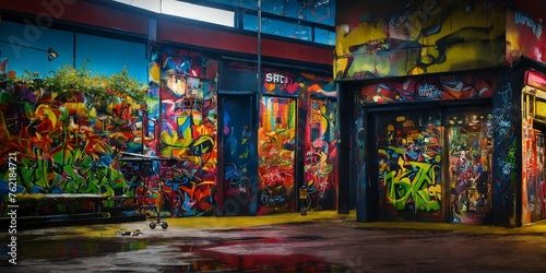 graffitti shopping area, mirror dark fun © Syed