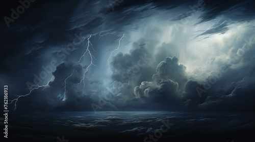 Midnight Fury: Thunderstorm Over Open Waters
