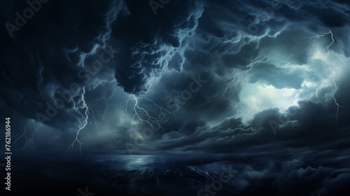 Electric Maelstrom: Lightning Clash Above the Sea
