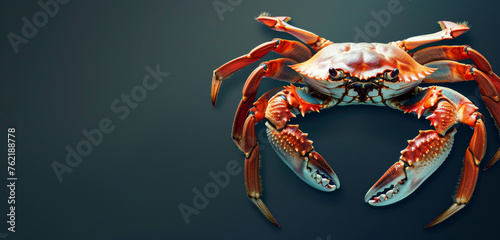 A striking crab silhouette against a dark blue backdrop. © Jan