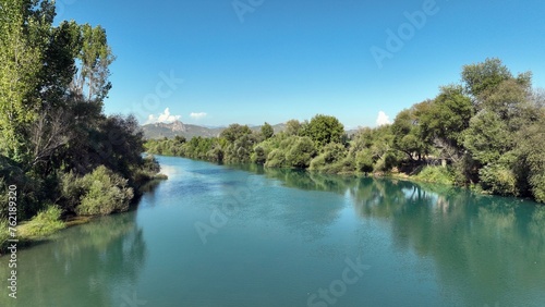 K  pr    ay River is located in Serik district of Antalya. A photo of the river taken with a drone. Antalya  Turkey.