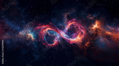 Symbole infini dans l'espace formé par une nébuleuse photo