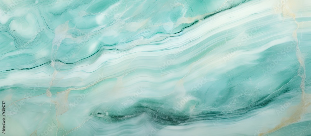 A mesmerizing closeup of a swirling blue and white marble texture, resembling water, liquid, fluid, and wind waves. The electric blue pattern is reminiscent of the sky and clouds