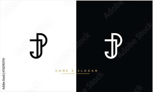 Alphabet Letters JP, PJ, Initials Logo Monogram