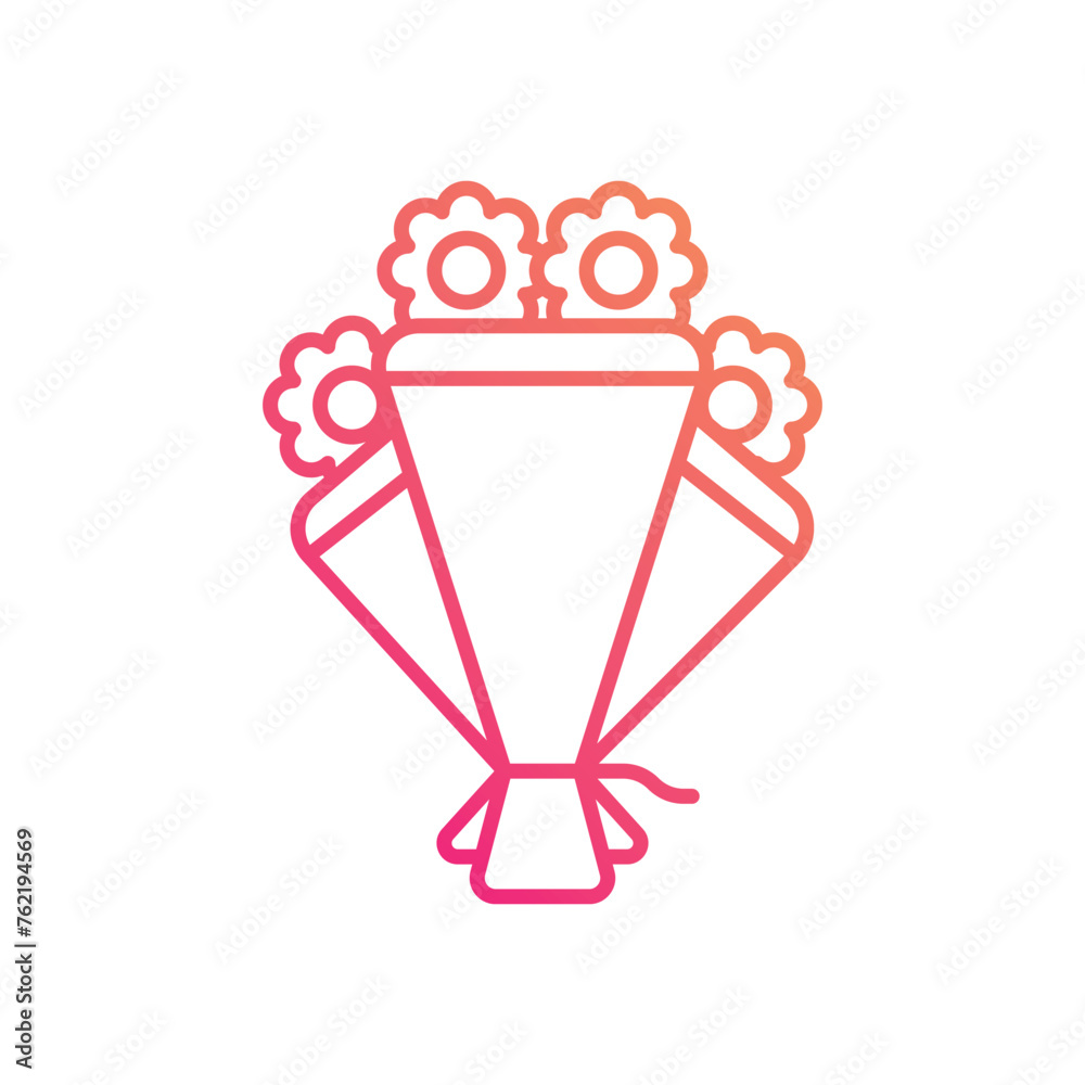 Thin line gradient Flower Bouquet vetor icon Thin line gradient Flower Bouquet vetor icon
